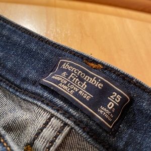Amercrombie and Fitch Harper Ankle Jeans with frayed ankle
